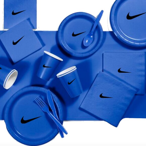 Custom Sw00sh Party, Birthday Party Dinnerware Set of 60 total pieces-Blue - Picture 1 of 8